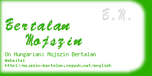 bertalan mojszin business card